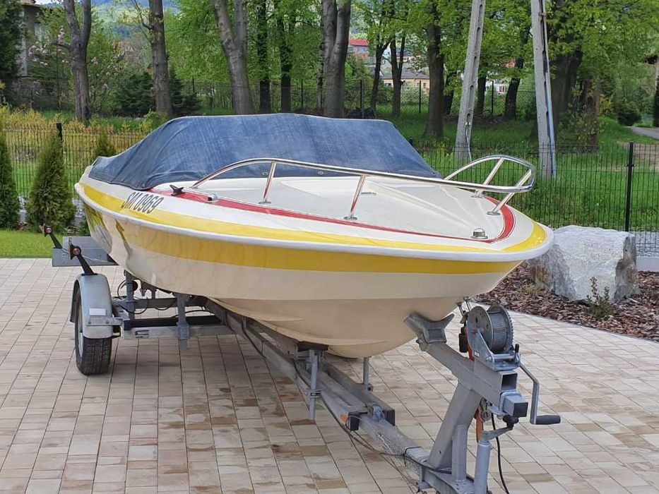łódź motorowa Fletcher, silnik 141 kM, przyczepka
