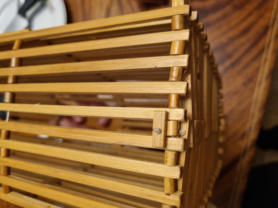 Składana drewniana torebka PRL 25x33 cm