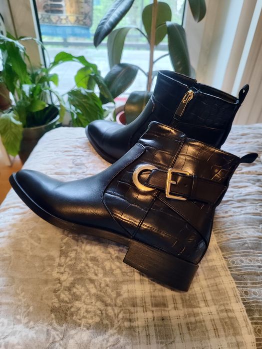 Botki czarne Zara Trafaluc 36