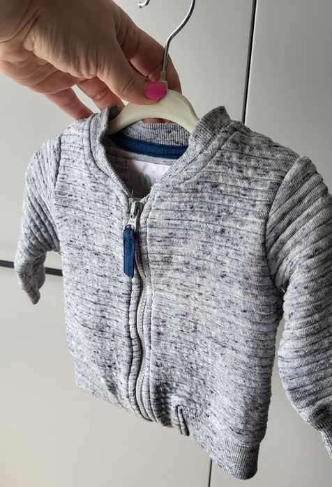 Bluza 62 Mini Club szara suwak 6.5kg 0-3 miesiąca jesienna lekka