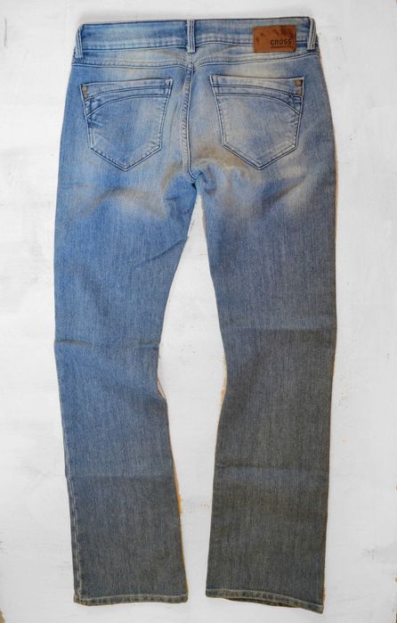 jasne spodnie jeansy Cross jeans W28 L32 S 36 dzwony jeansowe