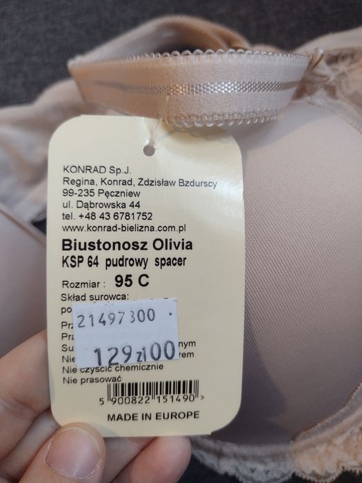 Biustonosz pudrowy Konrad roz. 95C