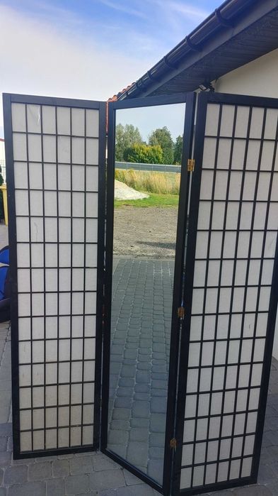 Parawan 3 skrzydłowy z lustrem