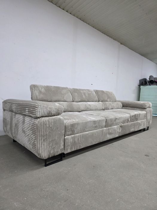 Sofa rozkładana prosto od producenta regulowane zagłówki sztruks
