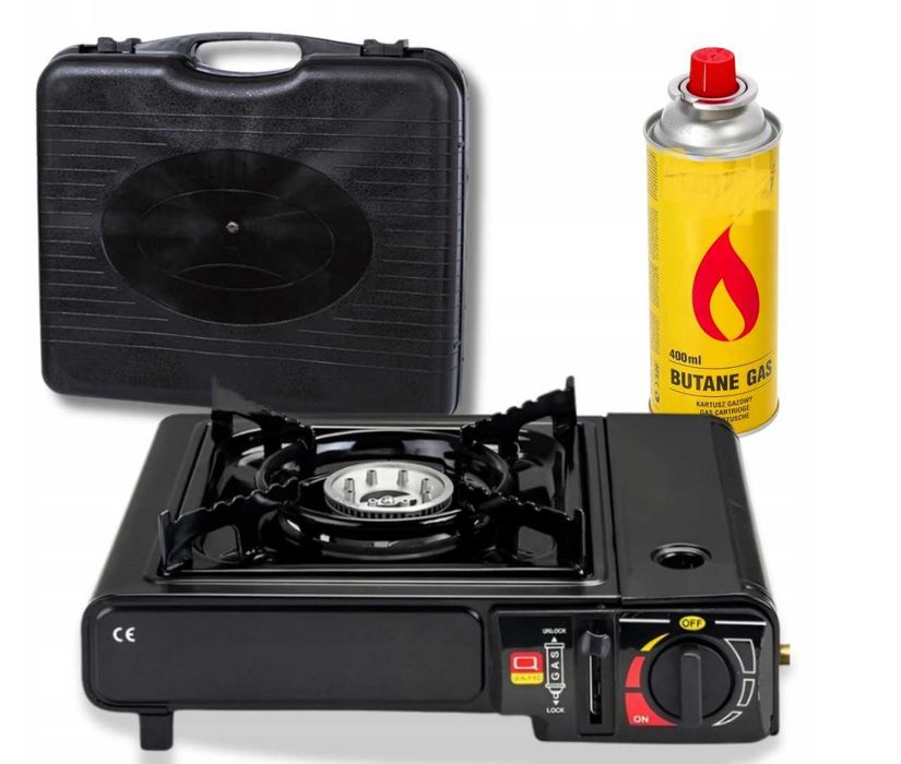 KUCHENKA TURYSTYCZNA gazowa przenośna + 2 SZTUKI KARTUSZ gaz walizka