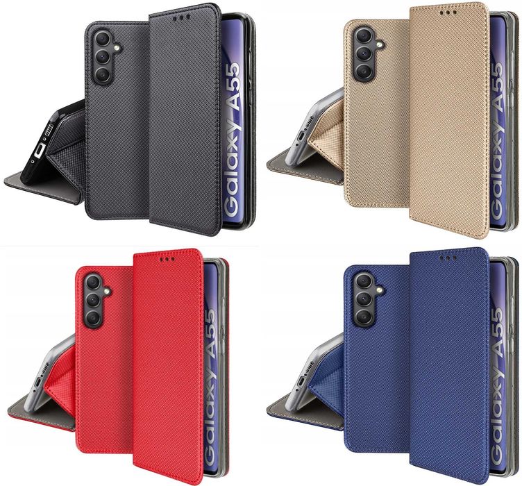 2x Etui Smart Magnet do Samsung Galaxy A55 5G + Szkło Hartowane