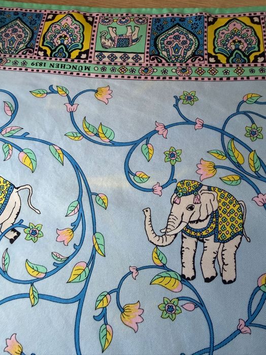 Вінтажна шовкова хустка roeckl seidentuch elefant 53 на 53