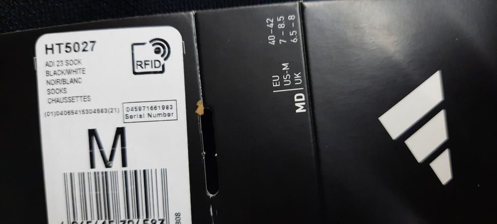 Nowe skarpety/getry długie piłkarskie adidas, 40-42