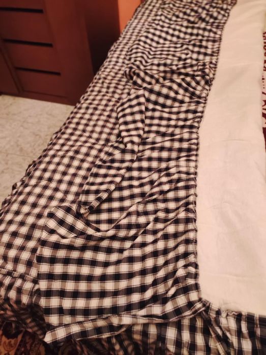 Vendo 2 Edredons xadrez azul e branco algodão, cama uma pessoa