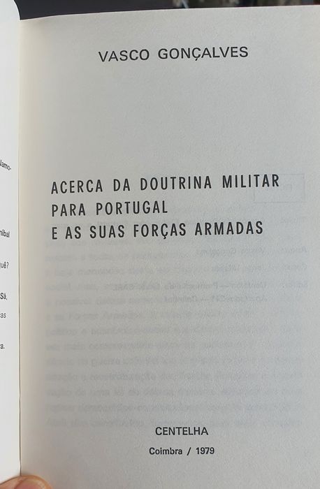 Vasco Gonçalves - Acerca da doutrina militar para Portugal e as suas..