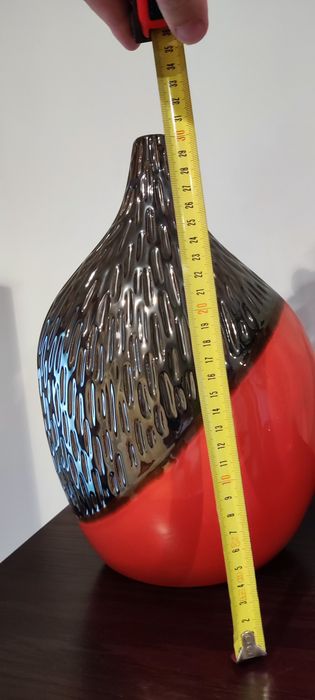 Conjunto de jarras decorativas laranja e cinzento