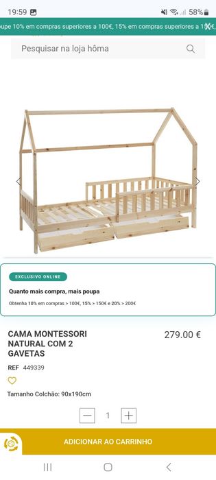 Vendo 2 camas montessori (criança)90x190