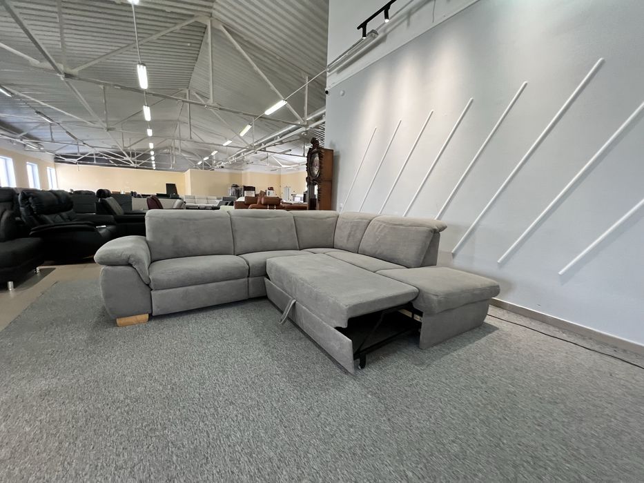 Виставковий диван стан новий розкладний диван тканина сірий реклайнер