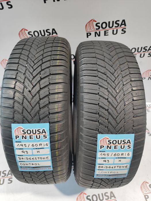 2 pneus semi novos 195-60R16 Bridgestone - Oferta da entrega 90 Euros