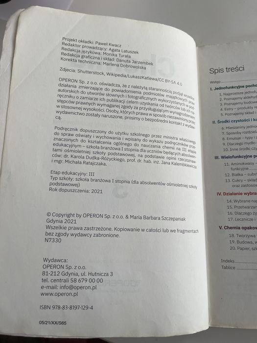 Chemia 3 szkola branżowa I stopnia