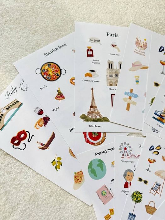 Стікери наліпки Країни, Подорожі, А6, А5 , стікерпак