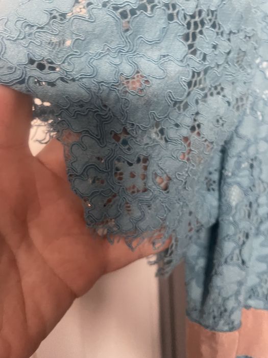 Vestido azul de renda da twinset