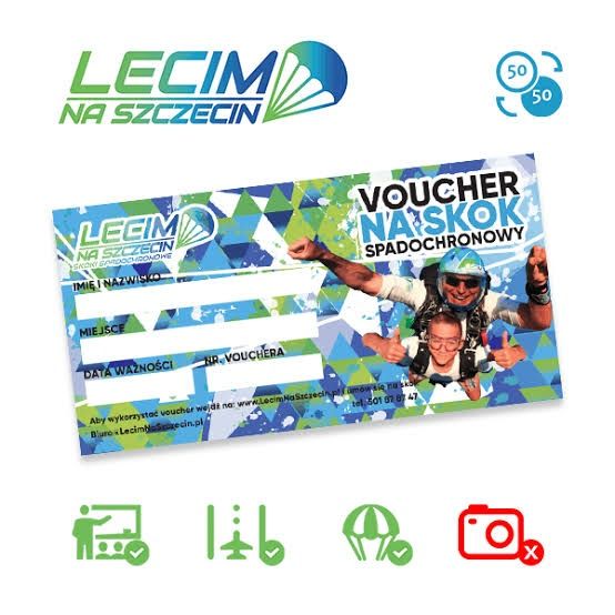 Skok ze spadochronem z filmem Chojna