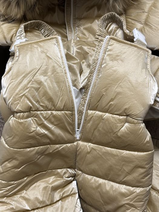 Зимовий комплект костюм комбінезон 116-122 беж бархат teplee.net