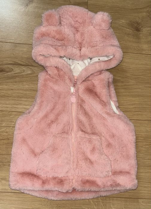 Nowy Pluszowy bezrękawnik dziewczęcy CoolClub.
