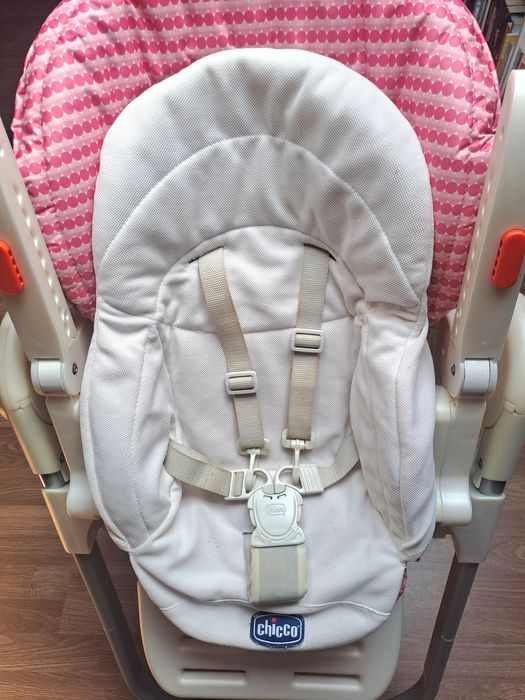 Cadeira de Refeição Chicco Polly Rosa – Dobrável e Regulável