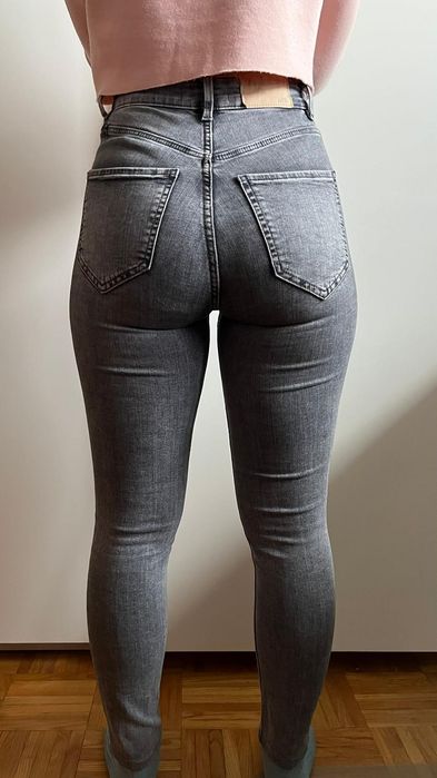 Dżinsy Zara slim skinny fit szare XS/34