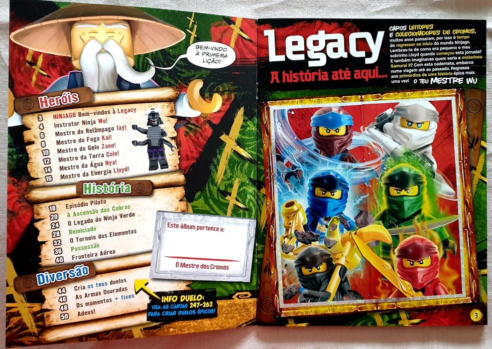 Caderneta cromos Lego Ninjago Legacy