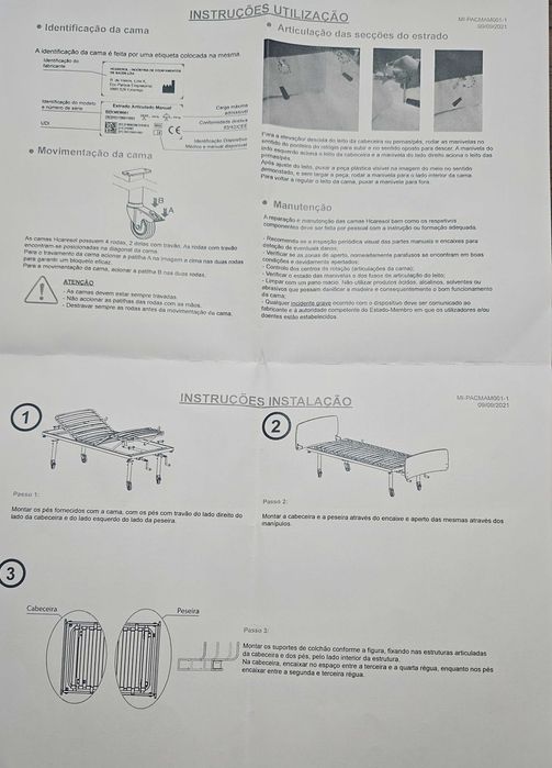 Cama articulada com barras de protecção pouco usada