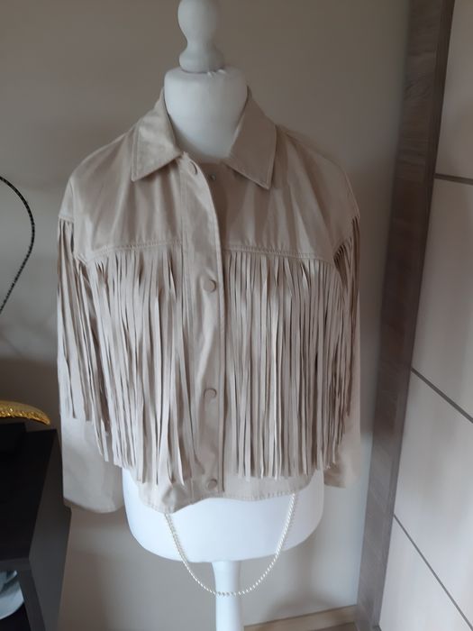 Zara frędzle kurtka lato kowbojka wesele młoda kolekcja boho kowbojka