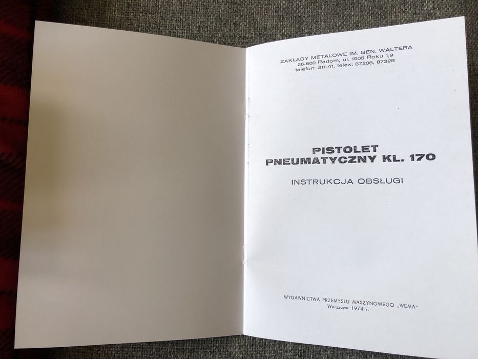 Instrukcja obsługi pistolet Łucznik Radom wz.70