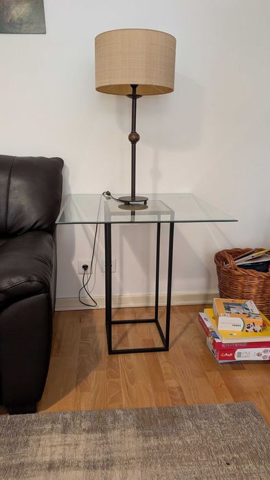 Mesa de apoio alta Vidro