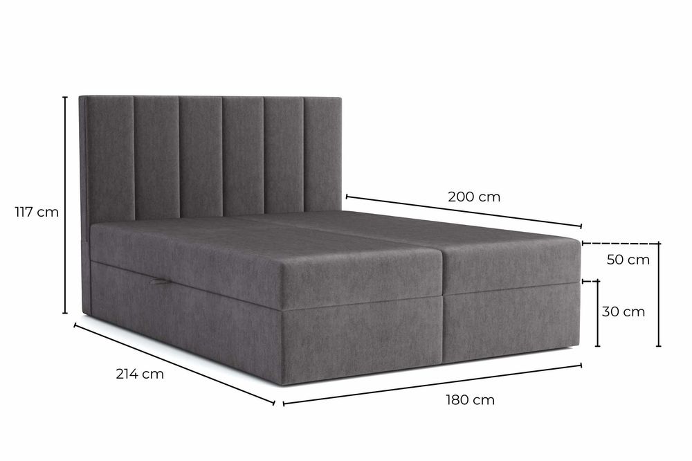 Łóżko kontynentalne Paris 140/160/180. Dwa pojemniki, sprężyny!