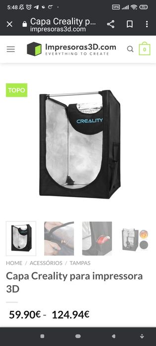 Capa creality nova para impressora 3D