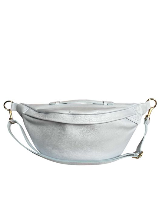 Nerka damska skóra naturalna Vera Pelle NIEBIESKA BABY BLUE