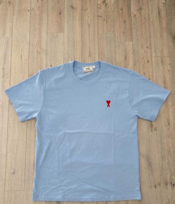 AMI Paris T-Shirt Azul-Céu - tamanho S