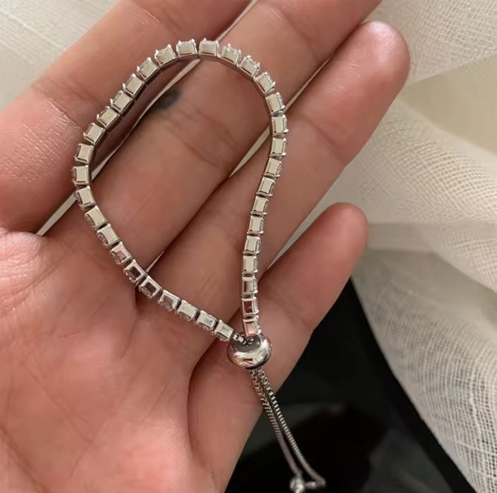 Bransoletka tenisowa z moissanitami GRA 0,1 ct ( 3mm ) srebro 925