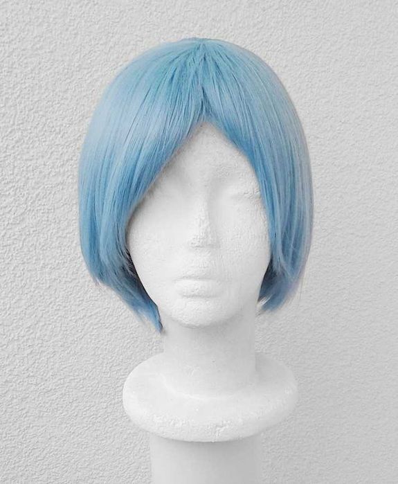 Rei Ayanami NGE wig peruka krótka błękitna z grzywką niebieska cosplay