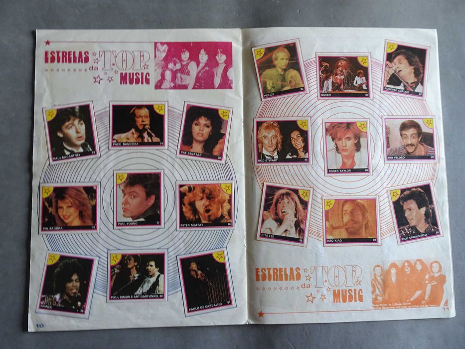 Caderneta de cromos Estrelas da Top Music (falta 1 cromo nº 120)