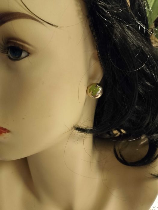 Kolczyki złote sztyft CC stal chirurgiczna duże kolki