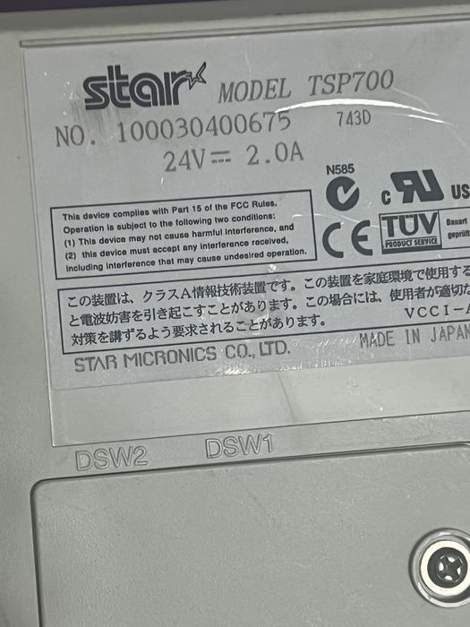 Vendo impressora Térmica star MODEL TSP700