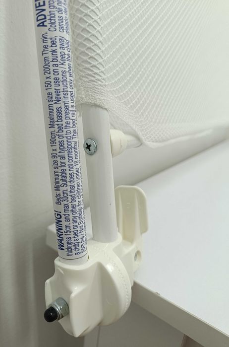 składana barierka do łóżka 90 cm biała