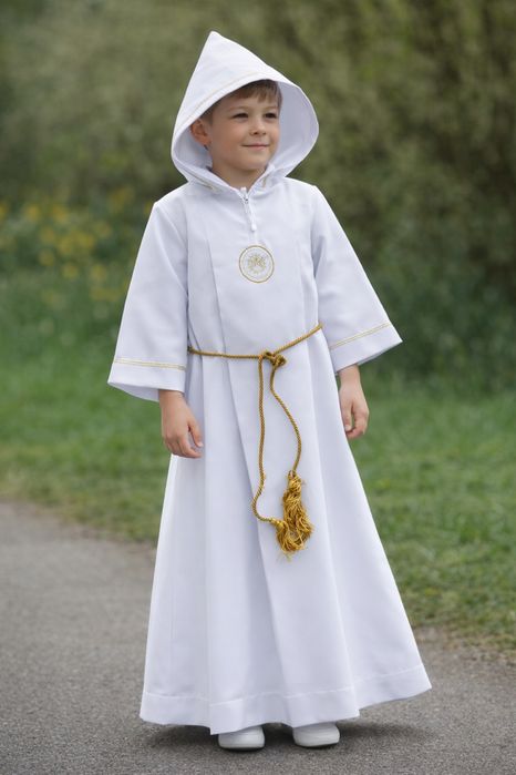 Alba komunijna liturgiczna unisex komunia chłopiec dziewczynka 134 140