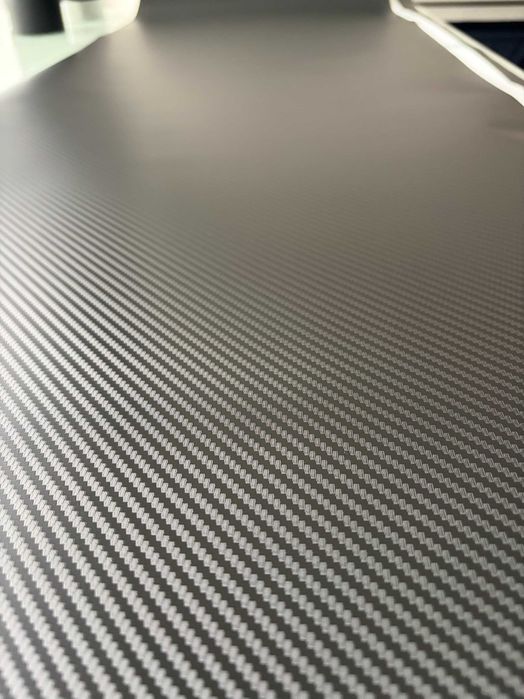 Vinil Autocolante Fibra de Carbono 3D Matte Preto Air Release 50x100cm
