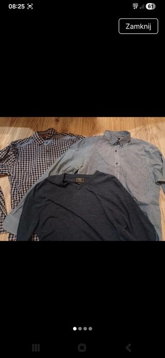 Pakiet męskich ubrań: dwie koszule w kratę i sweter, rozmiar S-M, Rese