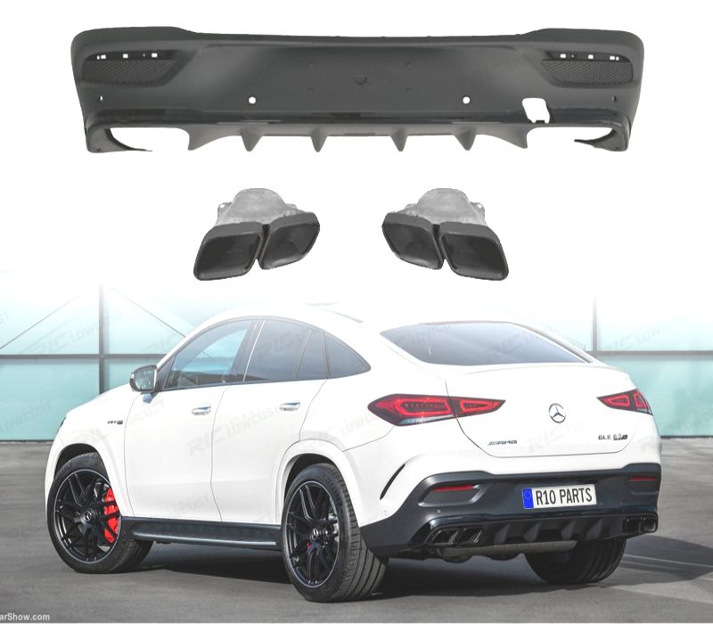 DIFUSOR TRASEIRO MERCEDES C167 COUPE 20- LOOK GLE 63 PRETO