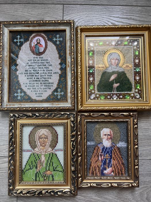 Иконы бисер Матрона, Отче наш, Сергий, Ксения