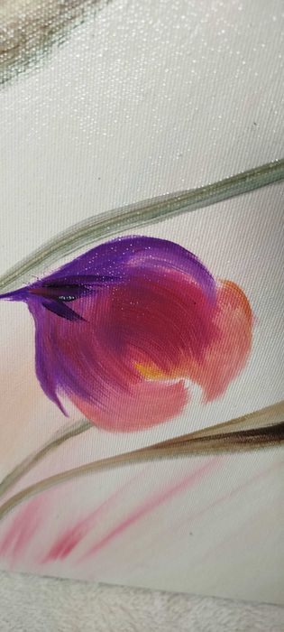 kwiaty , obraz olejny, 70x50