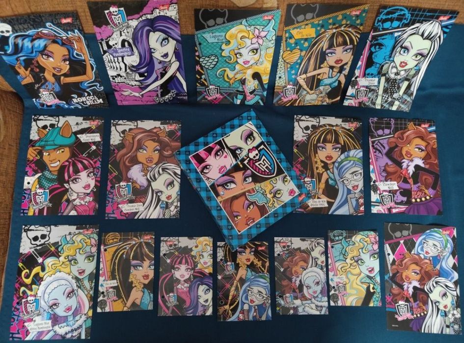 NOWE karteczki kolekcjonerskie z Monster High i segregator UNIKAT.