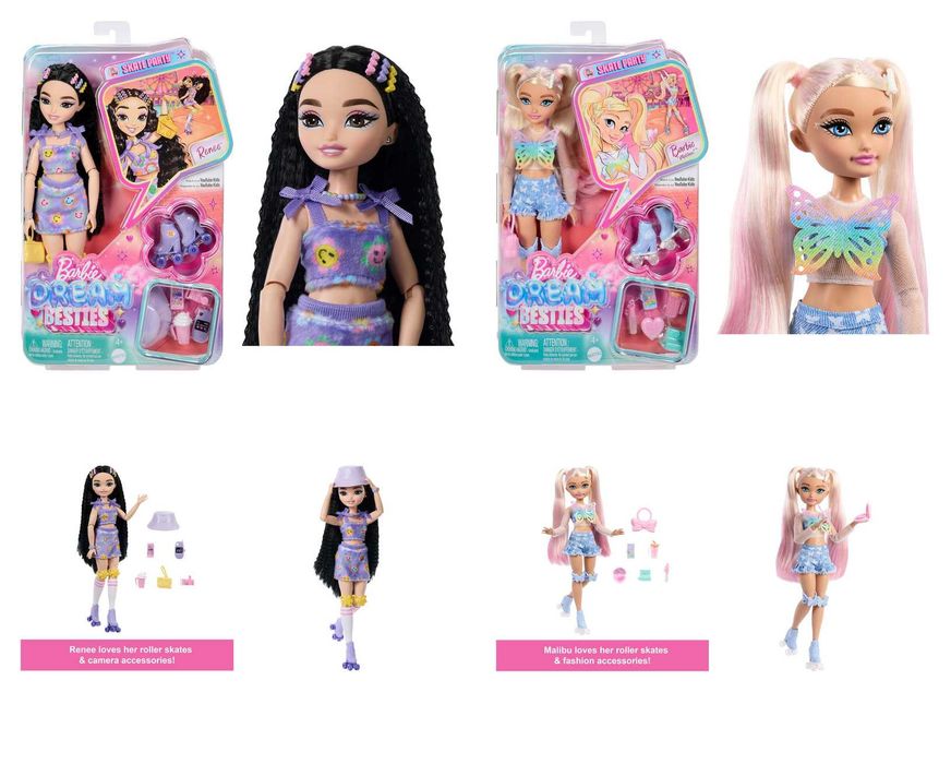 ОРИГИНАЛ! Кукла Барби Малибу ролики Бестия Barbie Besties Кен лялька Барбі Малібу