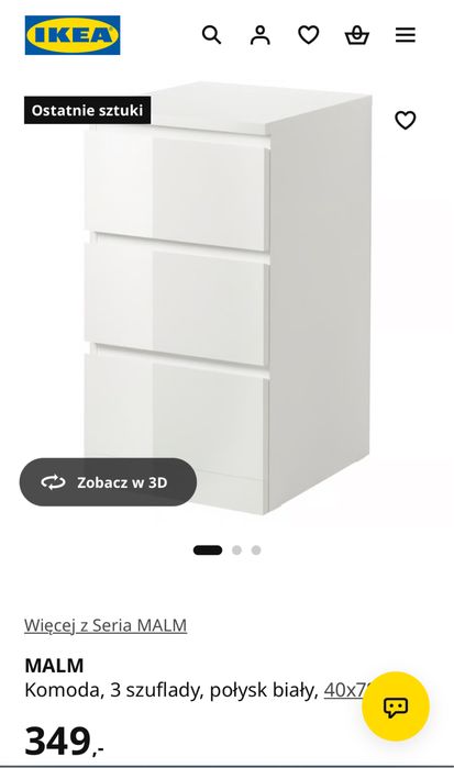 Białe komody IKEA Malm